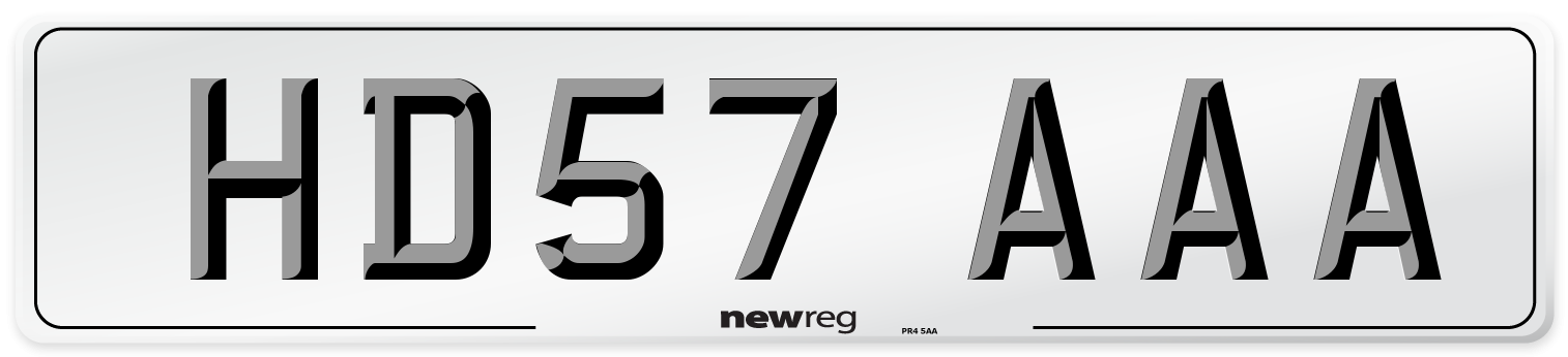 HD57 AAA Number Plate from New Reg